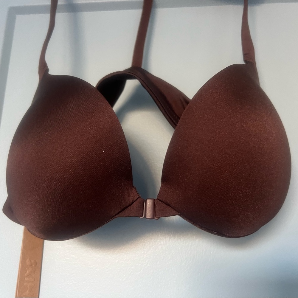 NWT SKIMS Ultimate Front Close Push Up Bra-Cocoa